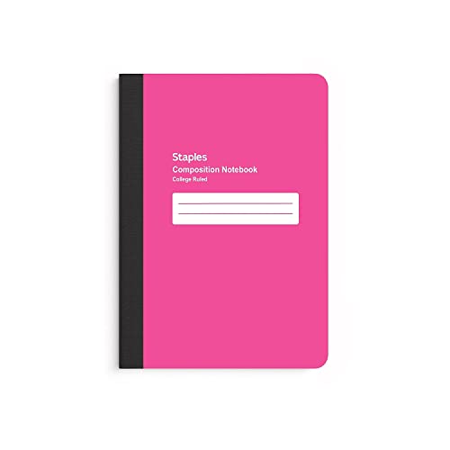 STAPLES 167627 Mini Poly Composition Notebook Pink 5-Inch x 7-Inch Each (24491)