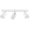 LURNOFY 3 Light Track Lighting Kit, Ceiling Track Lighting Flexibly Rotatable Light Head, Track Lighting Fixtures Ceiling for Kitchen, Living Room, Bedroom, GU10 Bulb Not Included(White)