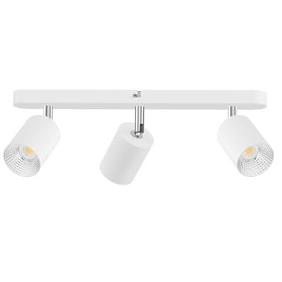 LURNOFY 3 Light Track Lighting Kit, Ceiling Track Lighting Flexibly Rotatable Light Head, Track Lighting Fixtures Ceiling for Kitchen, Living Room, Bedroom, GU10 Bulb Not Included(White)