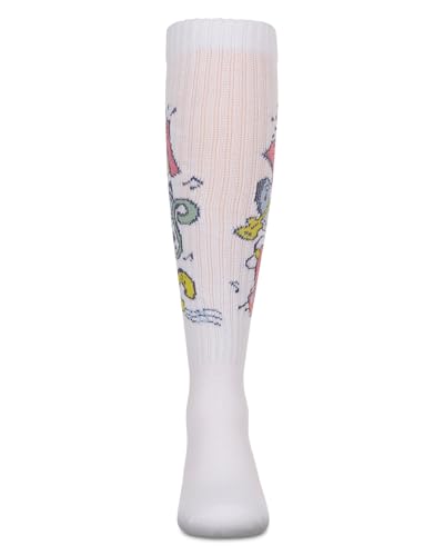 MeMoi Girls Ribbed Cotton Blend Graffiti Music Knee Sock2