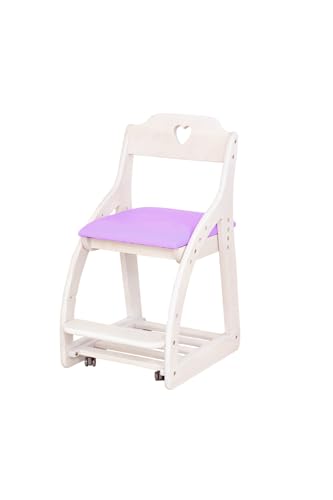 関家具 公式ECサイト専用 学習チェア 学習椅子 足置き 高さ調整 キャスター 着座ロック ランドセル置き 子供 小学生 中学生 ホワイト 木製 かわいい ハート パープル アリエル5 469022