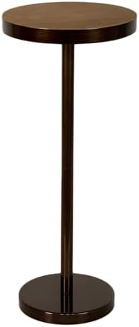 Pedestal Side Table, Drink Table, Small Round Martini Table for Living Room, Dorm, Home Office and Bedroom, Brown