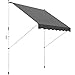 Outsunny Klemmmarkise mit Handkurbel höhenverstellbar Gelenkarmmarkise schmutzabweisend, witterungsbeständig Balkonmarkise 150cm breit Terrassenmarkise für Terrasse Balkon Veranda Grau