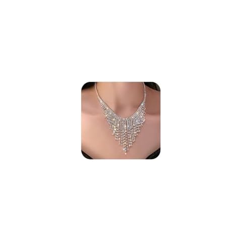 Xerling Rhinestone Tassel Fringe Chain Necklaces Cover