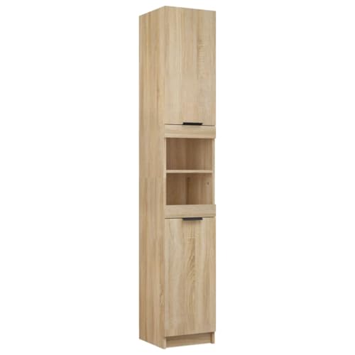 vidaXL Armario de Baño Tocador Ducha Entrada Aseo Cuarto Almacenamiento Habitación Armario Decoración Adorno Madera Contrachapada Roble Sonoma