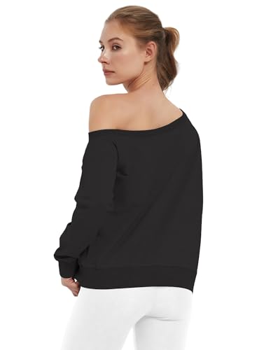 Hiverlay Off The Shoulder Sweatshirts for Women Long Sleeve Workout Tops Croped Sweatshirt Oversized Pullover Fall 20252