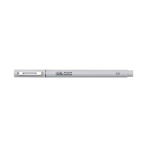 Winsor & Newton 7001040​ Fineliner, pigmentliner voor exacte lijnen en contouren, hoge kwaliteit, pigmentinkt, permanent, lichtechte lijndikte, 0,3 mm in grijs