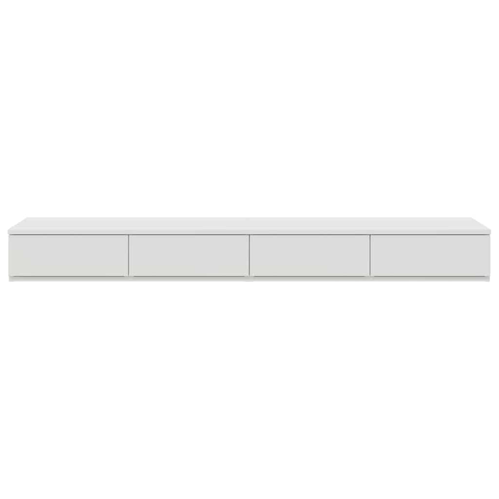 vidaXL Cassetti per Letto con cassetto Bianco 140 x 36,5 x 16,5 cm, Spazio in abbondanza, Arredamento Minimalista, Mobile Elegante per Camera, cassetto Moderno con Funzione Push-to-Open
