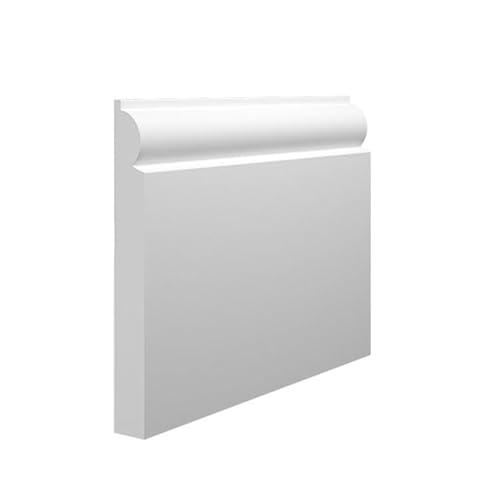 Mini Torus MDF Skirting Board - 120mm x 18mm x 4200mm, White Primed (Pack of 4)