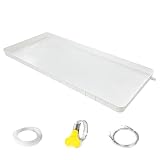 Vaschetta di Raccolta condensa Portatile per condizionatore con Foro di drenaggio, in plastica, Adatta per unità Interne/Esterne di condizionatori Split e Pompe di Calore, 93x45x3 cm (36,6x1