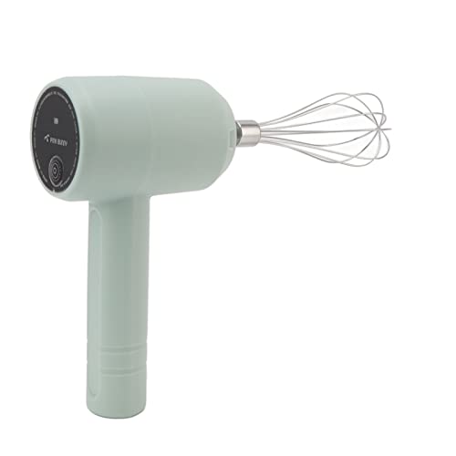 Luqeeg Handheld Milchschäumer, Elektrischer Handrührer, USB Wiederaufladbarer Tragbarer Kabelloser Handmixer, Eierschläger Aus Edelstahl, Eingebauter Geräuscharmer Motor (Helles Cyan)
