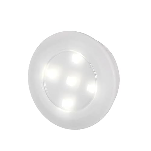 TEHAUX 2 LED Puck Lights Touch Sensitive Stick Tap Lights for Kitchen Wardrobes Cabinets and Closets Battery Operated White Lighting