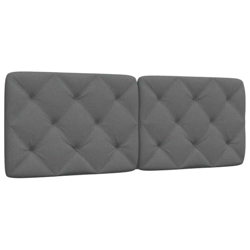 vidaXL Coussin de tête de lit Gris foncé 120 cm Tissu