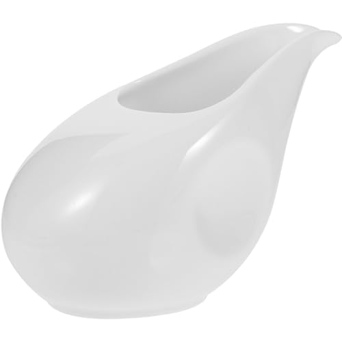 OFFIGAM Dispensador de Leche Cerámica Blanco de 100ml Base Resistente y Diseño Vintage Práctico para Restaurantes Occidentales