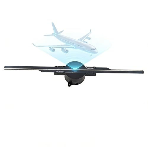 Ventilador de holograma 3D, proyector 3D WiFi 16.5 Pulgadas 2000x224 con 224 Perlas de luz LED para publicidad en tienda de negocios 100 240V (enchufe UE)