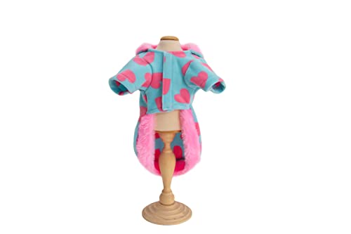 Luppet Roupinha Pet Casaco Com Gola De Pelo Para Cachorro Rosa Gg