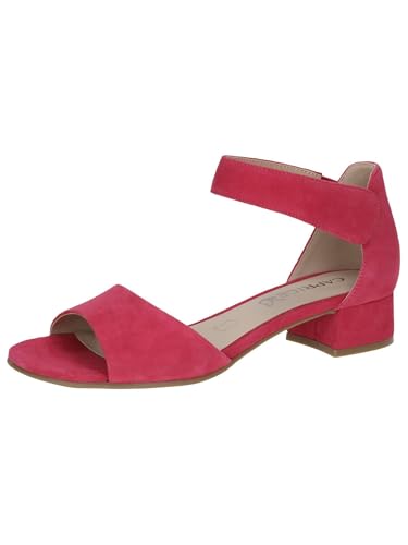 CAPRICE Sandali con tacco da donna in pelle con cinturino, Rosa (Pink Suede), 40,5 EU