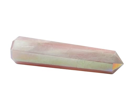 Image of Crystal Heaven Certified Angel Aura Rose Quartz Crystal Tower Obelisk Point For Chakra, Healing And Balancing - Aaa Grade Original Certified Gemstone Agate For Reiki Meditation (3-4 Inches)