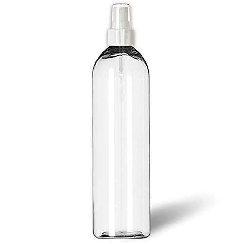 MoYo Natural Labs 8 oz Boston Round Travel Bottles, Empty Travel Containers with Flip Caps, BPA Free PET Plastic Refillable Toiletry/Cosmetic Bottle (Pack of 2, Clear)