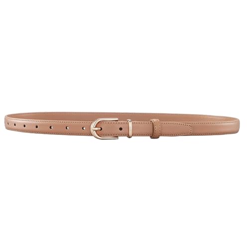 Belts for women, Waist Belt Women's Waist Belts New Pure Cowhide Belt Needle Buckle Belt Versatile and Simple Denim Suit Dress Belt(Milk Tea,110 cm)