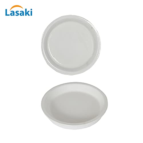 Image of Lasaki Round Ceramic Trays (Plates Saucers) for Pots, planters, Flower, Succulent(Set of 2,White,4 inch) R4(Plants not Included)