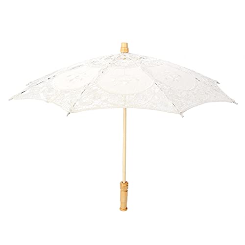 Alvinlite Paraguas de Encaje, Paraguas de Flores de Encaje Bordado de Flores Hecho a Mano Boda fotografía Nupcial Parasol(Beige) Cover