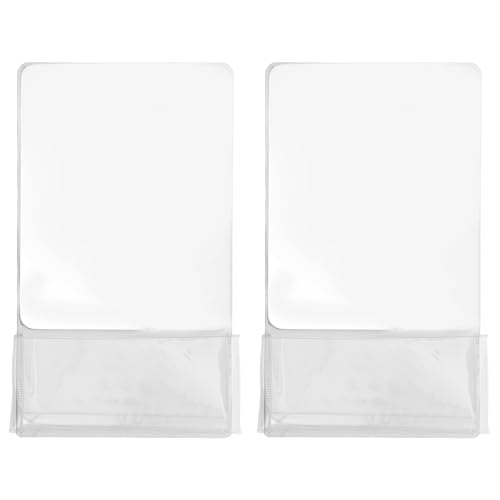 Miroir magnétique pour casier en verre véritable avec pochette de rangement - Lot de 2