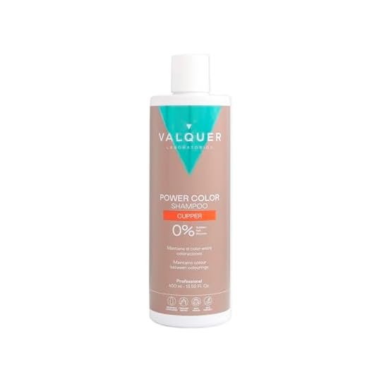 VALQUER Power Color Cobre Champú Potenciador de Color | Para Cabello Teñido o Natural | Coloración Temporal con Ingredientes Naturales | Sin Sulfatos | Vegano | 400 ml
