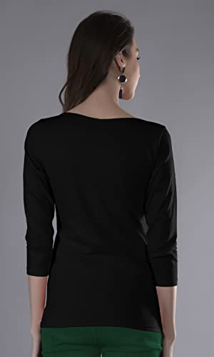 Image of A5017 Women's Scoop Neck 3 /4 Sleeve T-Shirt for Women