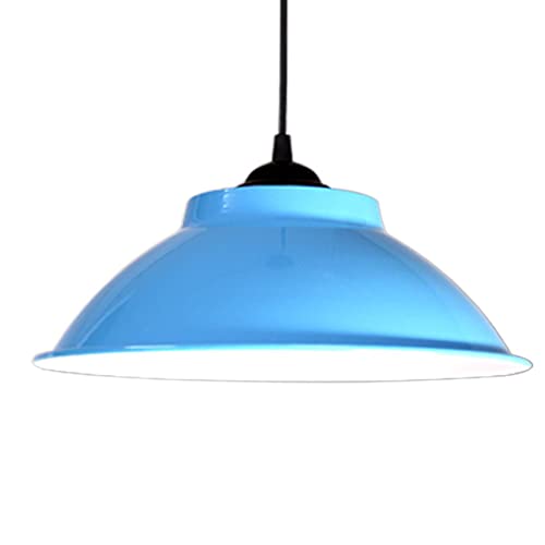Lámpara colgante de techo E27 estilo industrial de metal para restaurante en color macarrón