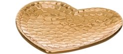 TII Gold Metallic Ceramic Heart Shaped Jewelry Dish Ring Holder - 6 TII Gold Metallic Ceramic Heart Shaped Jewelry Dish Ring Holder - 6"