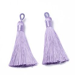 10pcs Lilac Purple Silky Soft 8cm-9cm Tassels with Hanging Loops for Bookmarks Jewellery Keychains Pendant Decoration Crafts