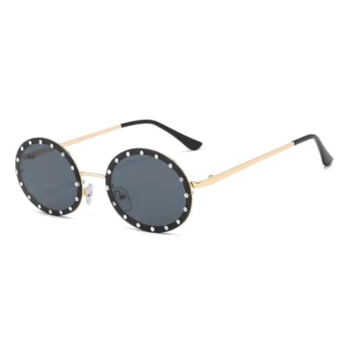 Lunettes de soleil rondes vintage en métal de haute qualité avec UV400