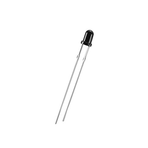 sourcing map Diodo Fotosensible, Fotodiodos Sensores Sensibles a la Luz, Diodo Receptor de Cabeza de 3mm Negro Cabeza redonda 10 piezas