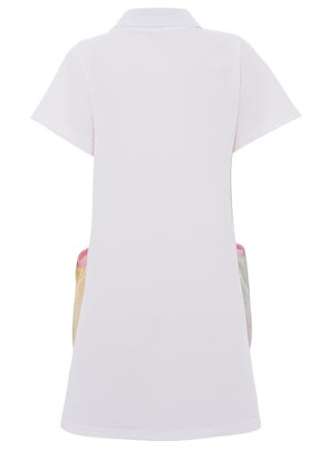 Kids Girls Tennis Dress Golf Dress Short Sleeve Collar Quick Dry Athletic Skirt Outfit with Pockets2