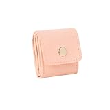 Gdfnmogo Mini-Reise-Schmuck-Organizer mit Samtfutter zum Verheddern, kompakte Schmucktasche für Ringe, Halsketten, Ohrringe, tragbar, Jude, Rosa