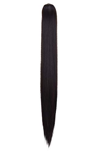 SEIKEA Claw Clip in Ponytail Extension Straight Pony Tail Small Jaw Clip 26 Inch - Black Brown