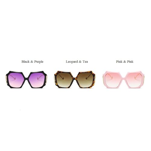 Gafas de Sol cuadradas de Gran tamaño para Mujer, anteojos de Sol Femeninos de Estilo único, sexys y Elegantes, Color Negro y Rosa