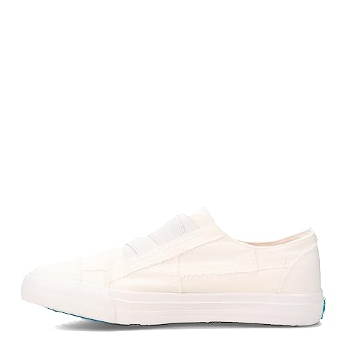 Blowfish Malibu Women's Marley Fashion Sneaker, White Color Washed Canvas, 7 M US