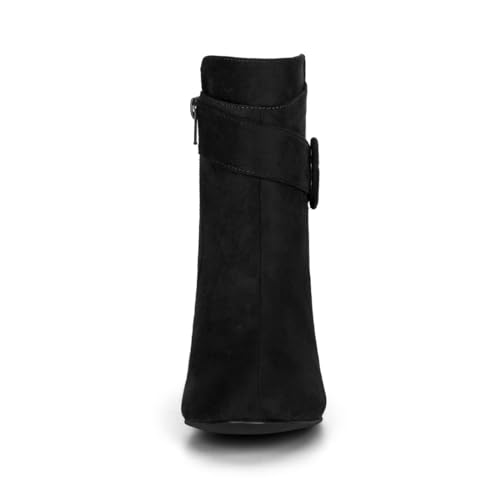 Allegra K Allegra K Women's Round Toe Block Heel Black Ankle Booties 9 M US