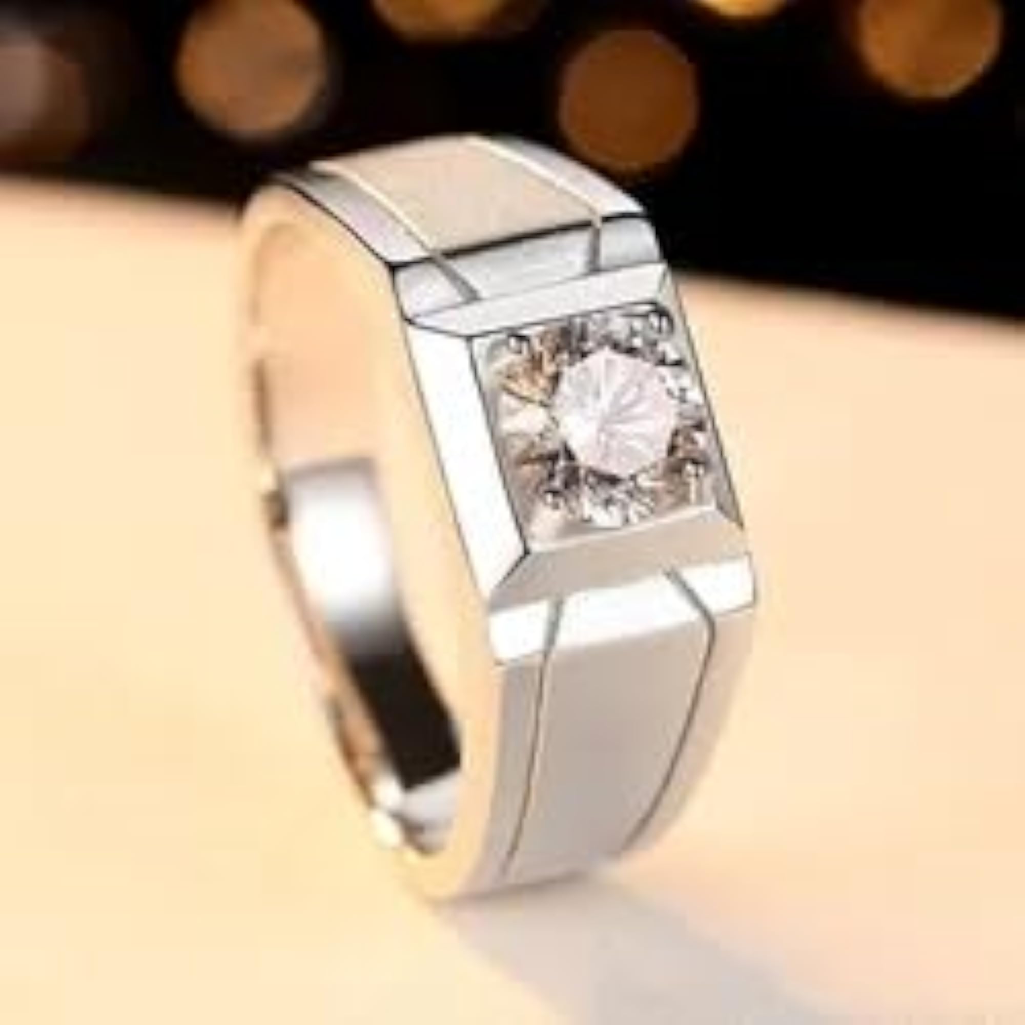 Stylish American Diamond Adjustable Ring for Men