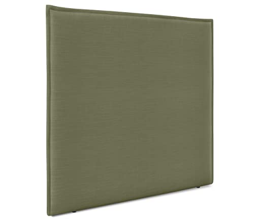 DHOME Cabecero de Lino Natural con Ribete hasta el Suelo con 8cm de Grosor Cabezal Tapizado Cama Dormitorio Moderno Top Trending (Verde, 160cm (Camas 150)) Cover