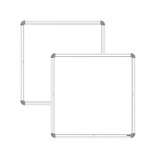 Image of Non-Magnetic 1X1 Feet Double Sided White Board & Chalkboard Both Side Writing Boards, One Side Whiteboard Marker & Reverse Side Chalkboard Surface - Pack of 1 Piece