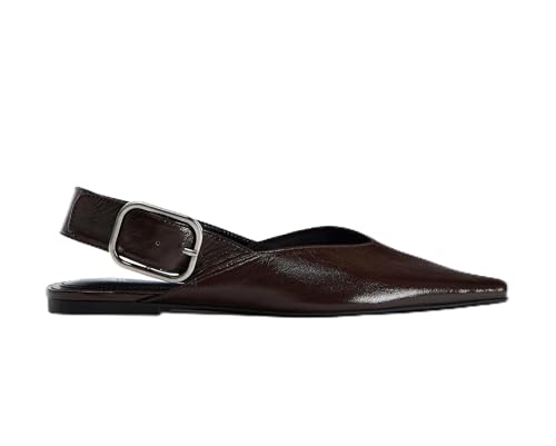 Slingback Flat Shoes for Women Pointed Closed Toe Flat Mule Sandals Casual Comfortable Office Dressy Shoes