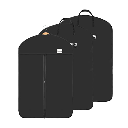 3 x Kleidersäcke Anzug Schwarz Anzugtasche Herren 110x70 cm Faltbar 210D Oxford Dick Kleidersäcke Atmungsaktiver Reise Kleidersäcke Herren mit Reißverschluss für Reise Kleidung Aufbewahrung