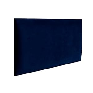 RAVIO Wandpaneel, bekleed wandkussen, als hoofdeinde voor enkele en tweepersoonsbedden, wandbekleding, wanddecoratie, 3D wandkussen, bekleed paneel, 50 x 30 cm, marineblauw – Magic Velvet 2216