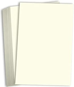 Hamilco Cream Colored 8.5" x 14" Legal Size Card Stock Paper Heavyweight 80lb Cover - 50 Pack