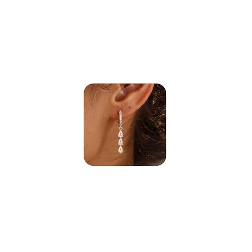 Boucles d'oreilles pendantes Maynor en zircone, le cadeau idéal pour femme