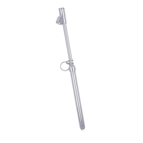kowaku Medidor de Presión de Neumáticos con Cabezal Y Anillos Colgantes Cuerpo de Aluminio Robusto Escala Doble Cara Legible Uso Portable para Coches Ca, Plata