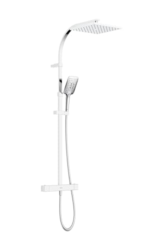 Bristan Qubo Thermostatic Bar Mixer Shower with Safe Touch Technology and Two Outlets, Chrome Finish